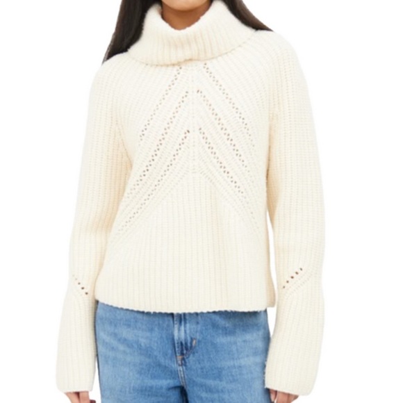 rag & bone Sweaters - Rag & Bone M Cece Turtleneck Knit Cream Sweater
